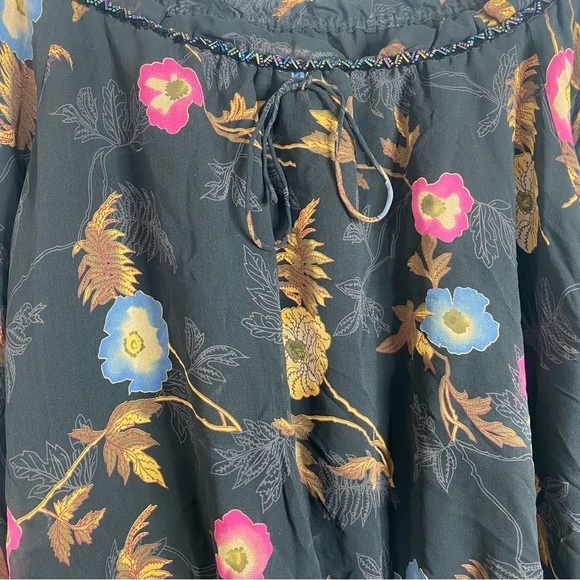 Vintage Reflections Black Silk Floral Blouse - Picture 3 of 5
